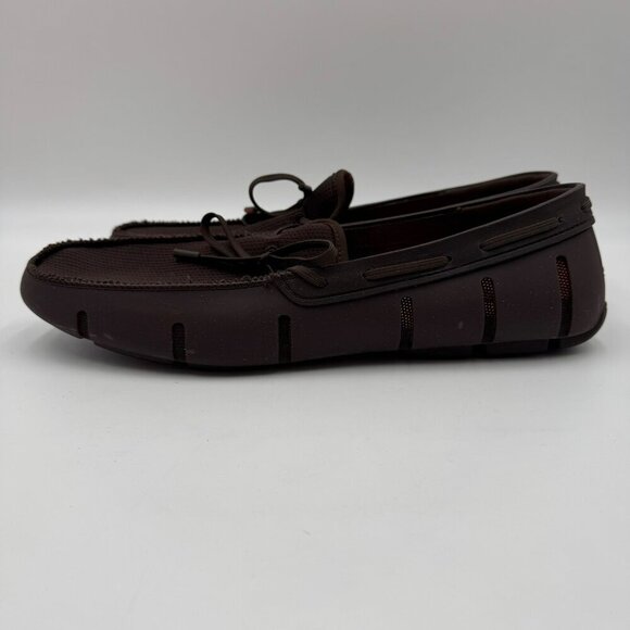 SWIMS Mens Braided Lace Loafers Brown Size 13 Rubber Mesh Slip-On - Picture 2 of 8